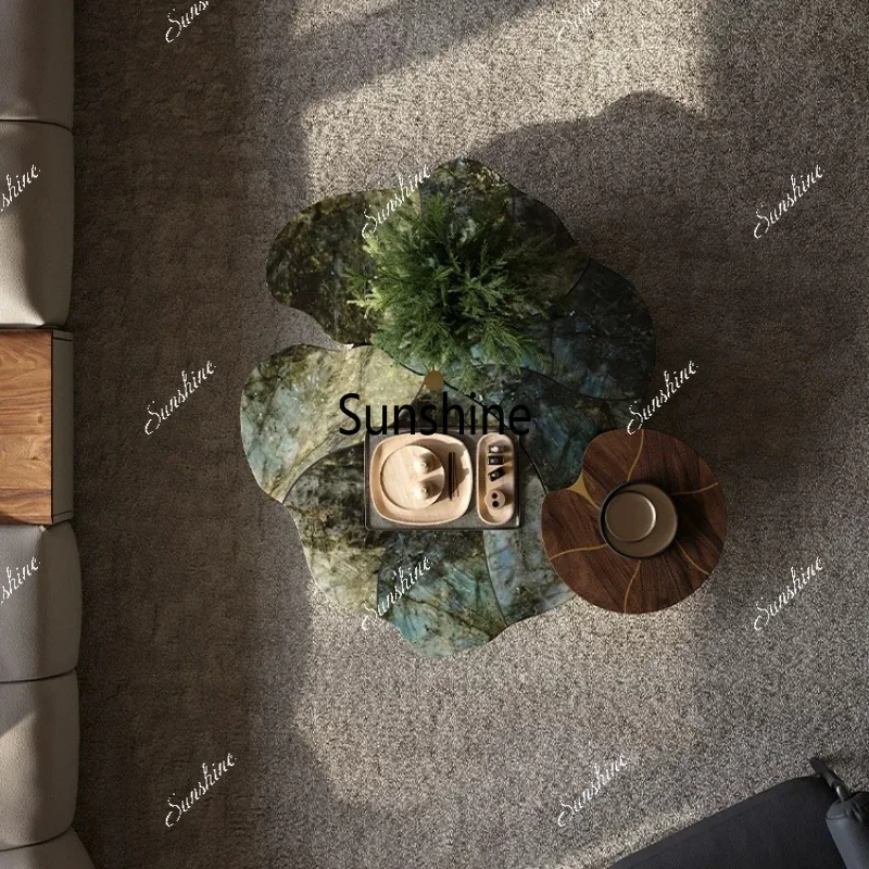 Living room Italian light luxury high sense special-shaped creative marble coffee tableTJ