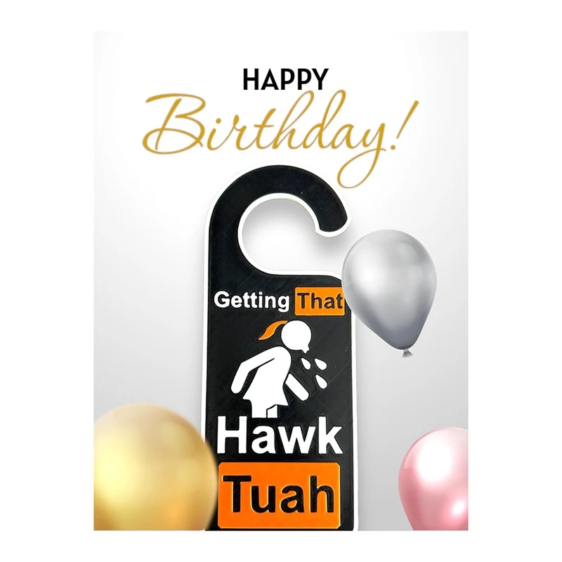 2PCS Hawk Tuah Door Hanger Funny Doorknob Hanger Gettingthat Hawk Tush