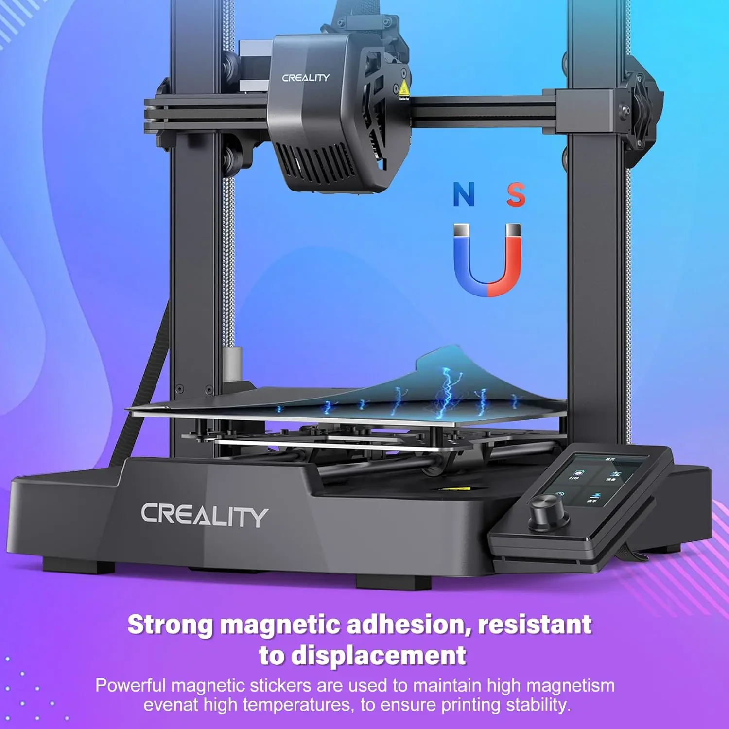 Creality Ender 3 V3 SE Federstahlblechplatte, magnetisch, flexibel, abnehmbar, Plattform-Set für Ender 3 V3 SE/3 V2/3 Pro, 220 x 220 mm – Detail 4