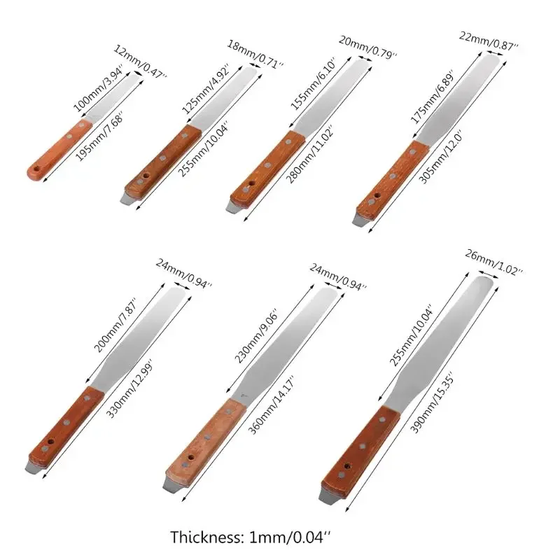 Stainless Steel Inking Paint Mixing Knife Draw Spatula Scrape Texture Scraper Construction Decoration Tools