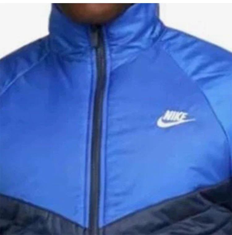 Original Nike Frühlings-Herrenjacke mit Stehkragen, warme, gespleißte Baumwolljacke FB8196-410 – Detail 4