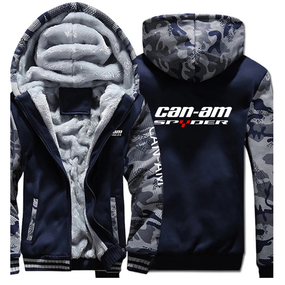 Can Am Team Spyder Motorcycles 2024 Winter Hoodie Scuba Diver Zipper Sweatshirt Gift Fashion Men Jacket Thicken Clothing