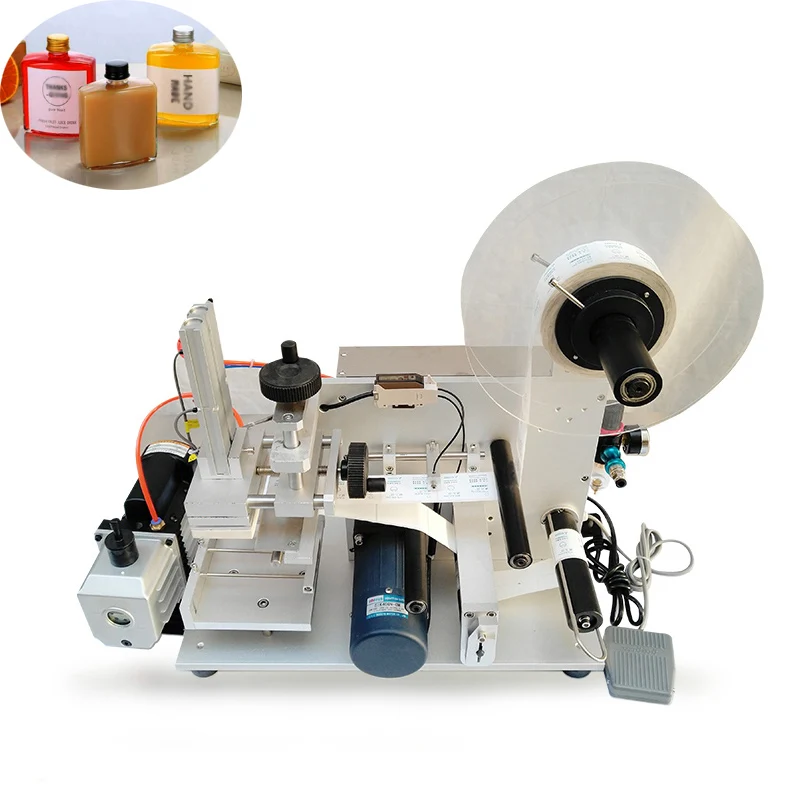 110V Semi-Automatic Pneumatic Square Bottle Multi-Function Self-Adhesive Adjustable Labeling Machine