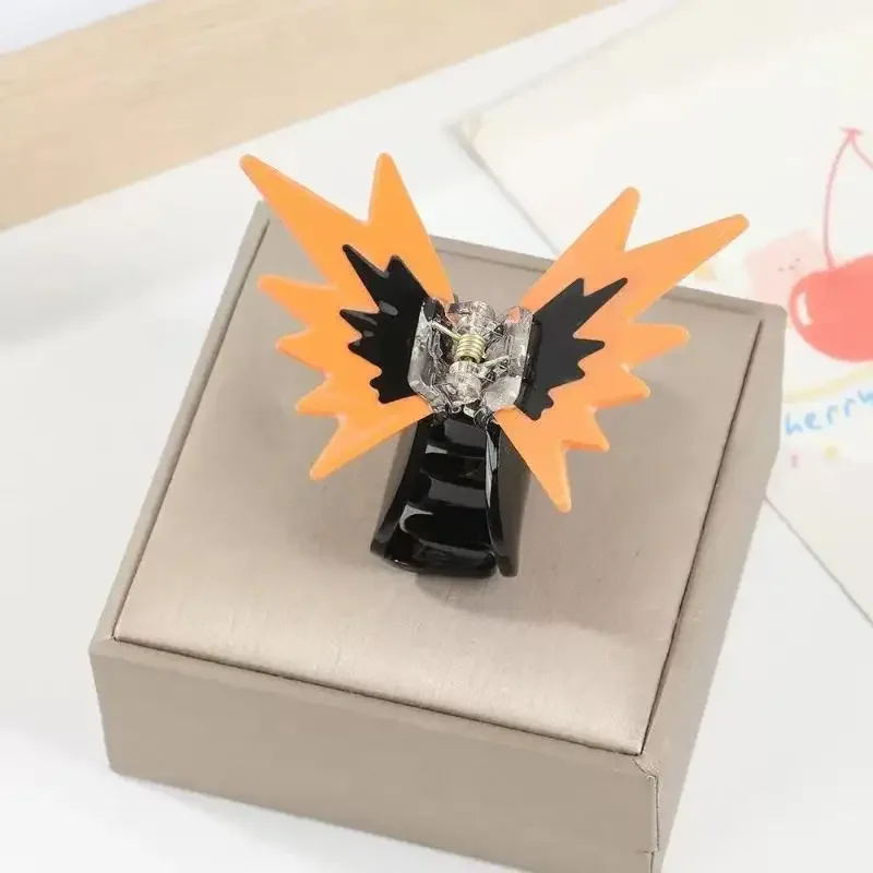 

Стильная акриловая заколка для волос в форме бабочки, уникальный цветной контрастный женский аксессуар для ухода за волосами