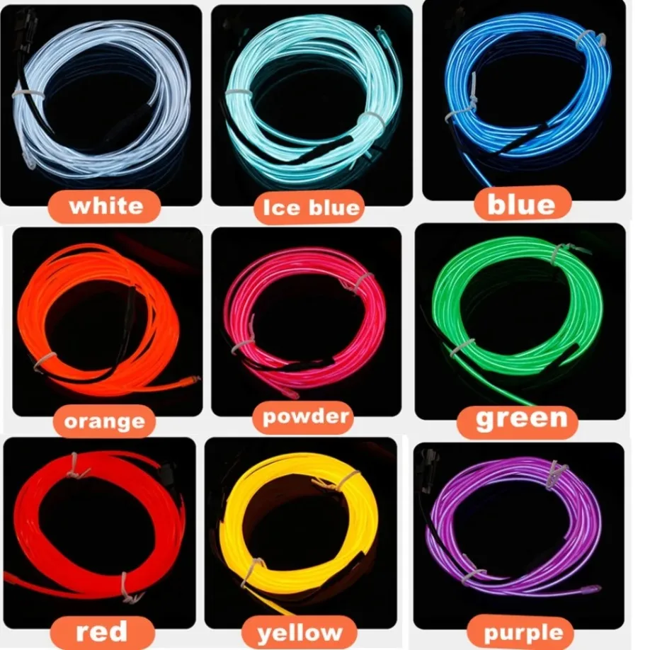 Luz de neón Flexible de 1M/2M/3M/4M/5M, cable EL Led neón para fiesta de baile, decoración de ambiente, lámpara RopeTube, tira Led Multicolor impermeable