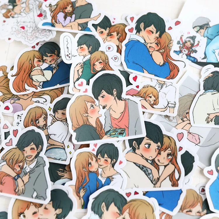 45PCS Cute cartoon couple Stickers Crafts And Scrapbooking stickers notebookbook Student label Decorative sticker DIY Stationery