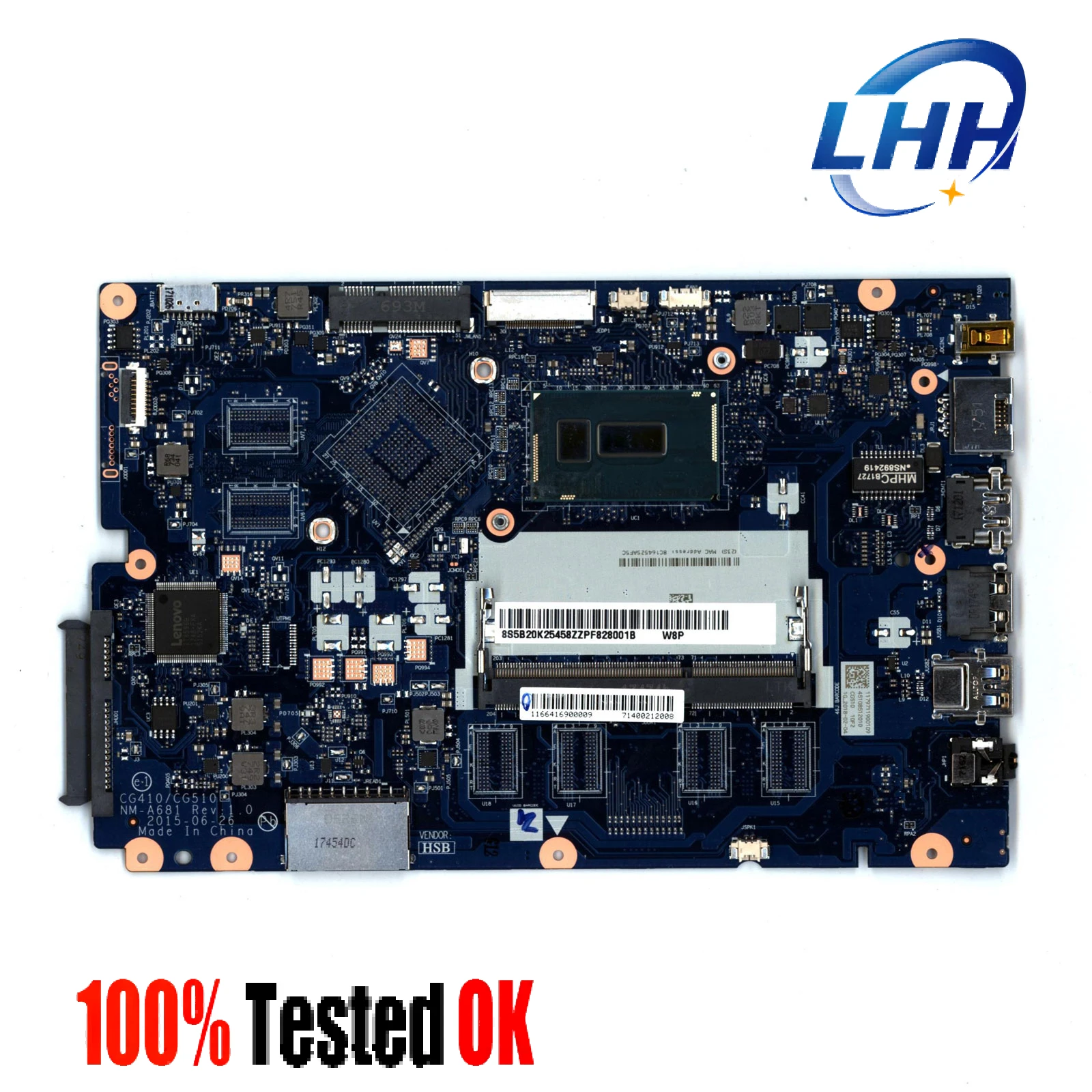 NM-A681 Mainboard for Lenovo Ideapad 100-15IBD Notebook Motherboard I5-5200U  CPU UMA DDR3 100% Work