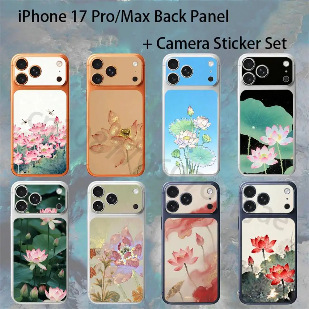 

Good Luck Lotus For iPhone 17 pro Max/17 pro Full Cover Decal Skin Wrap Colorful Rear Protective Sticker Film