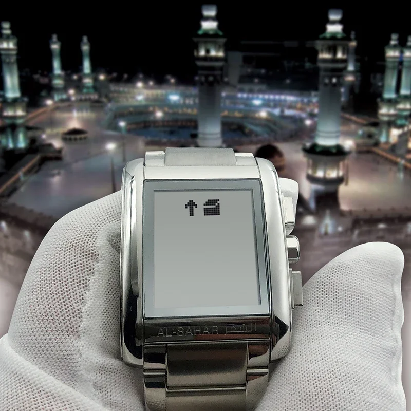 Azan Watch For Muslim Islamic Athan Reminder with Auto-Qibla Back Light Hijri Calendar Time Azan Watch for Muslim Prayer