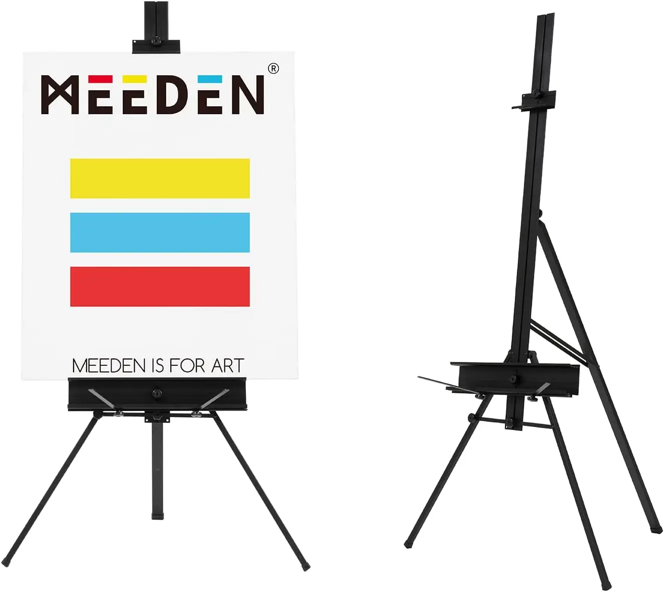 

Aluminum Art Easel Stand for Painting & Display, Portable Floor Easel with Palette Holder & Brush Rest for Canvas up to 86cm