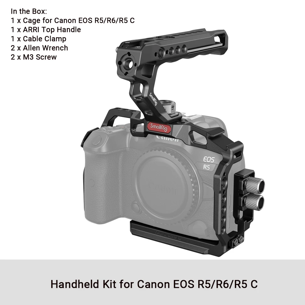 SmallRig R5 / R6 / R5 C Camera Cage voor Canon EOS R5 / R6 / R5 C voor DSLR met Cold Shoes voor filmopnames en video-opnames -2982B