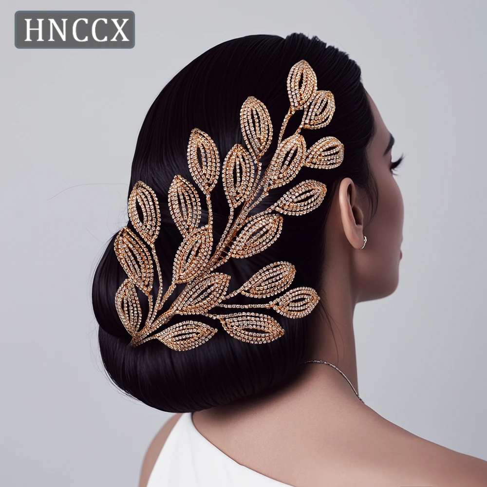 

HNCCX Rhinestone Leaf Bridal Hair Comb Wedding Tiara Hair Ornaments Bride Hair Accessorie Crystal Women Headdress CP452