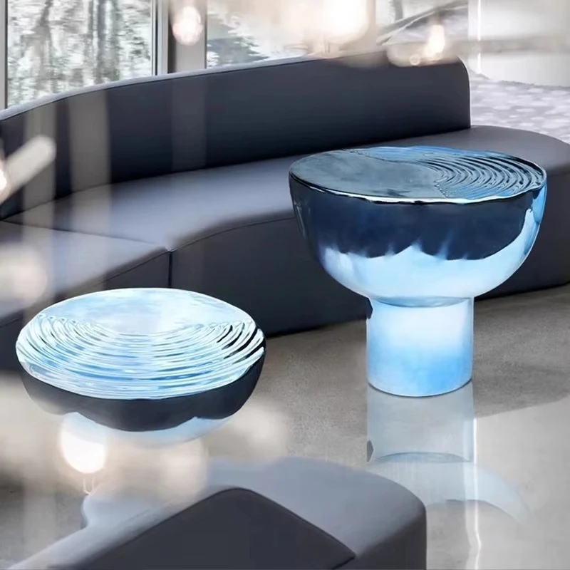 ⁕rCreative Eye Catching Form FRP Coffee Table Custom Color Options for Modern Living Space Trendy Commercial Venue