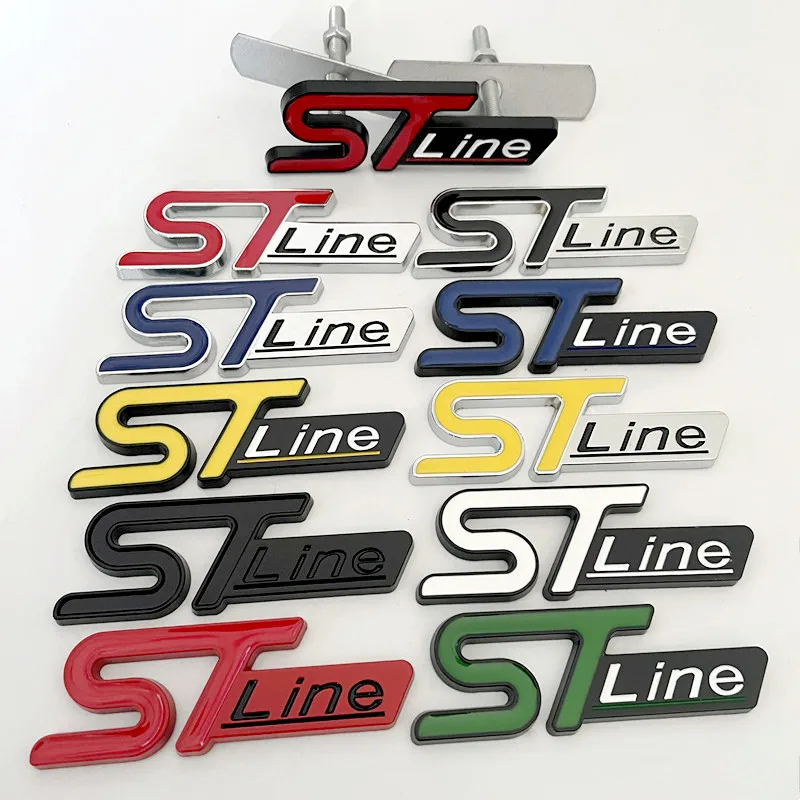 3D Metal Logo ST Line Badge Car Trunk Front Grill Emblem For Ford Focus MK4 PUMA Mondeo Kuga Fiesta ST Line Sticker Accessories