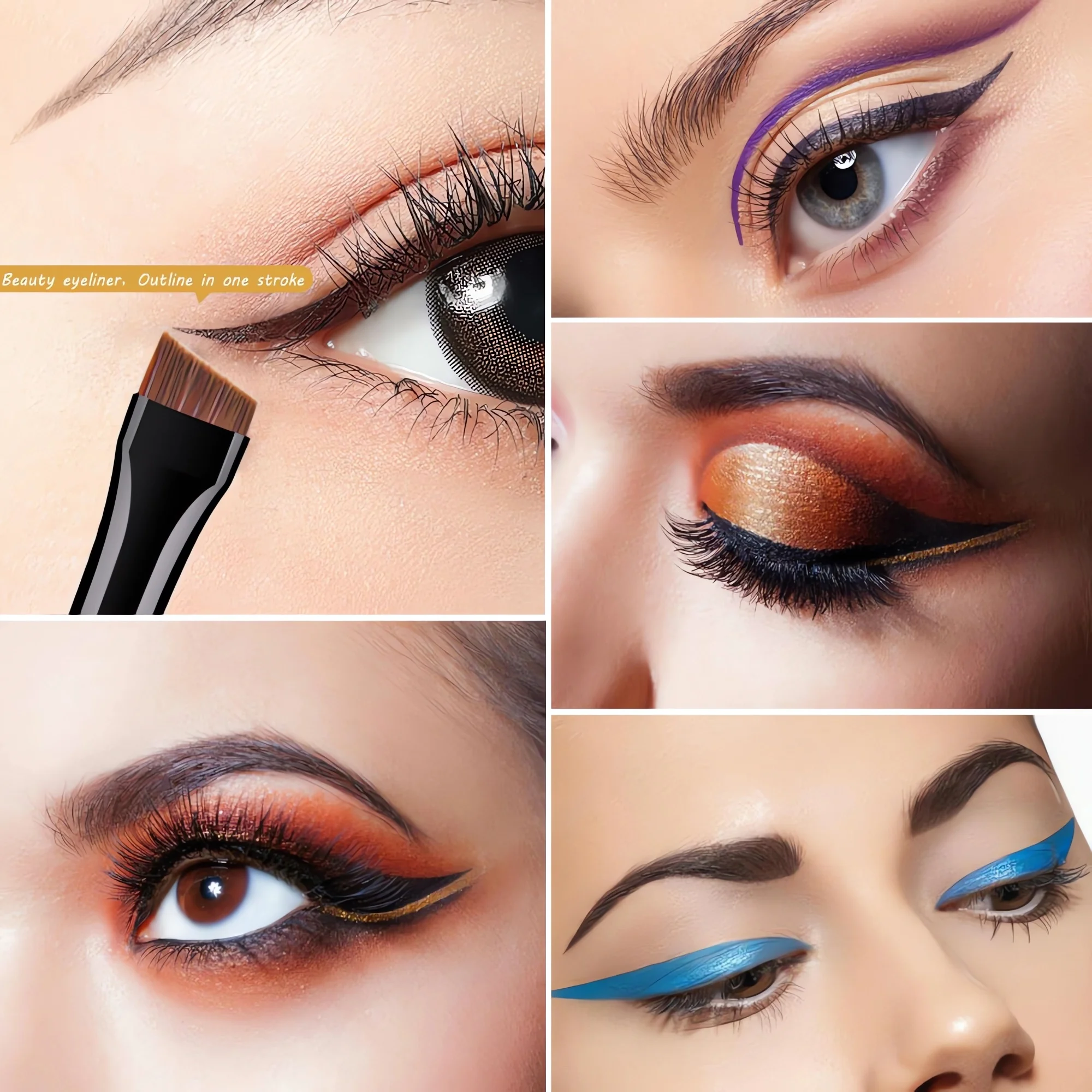 4 Eyeshadow Brush Combination Sleeper Silkworm Eyeshadow Brush Set Blade Brow Brush Blade Eyeliner Brush Outline Eyeshadow Brow