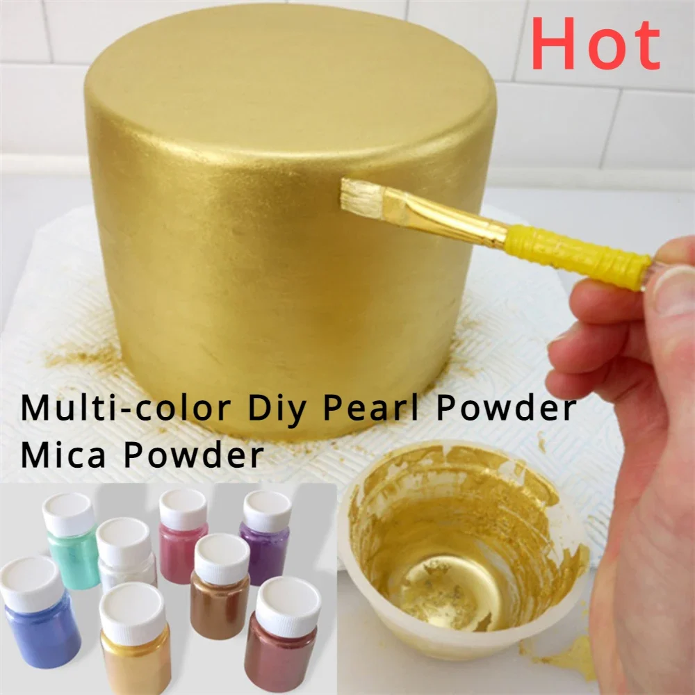 10g/bottle Silicone Molds Pastry Gold Dyed Silver Glitter Cake Stand Mousse Colorful Cake Decorations Macaron Chocolate Baking