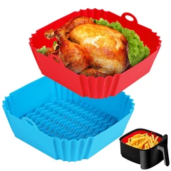 Air Fryer Silicone Pot Thick Reusable Silicone Square Air Fryer Liners Replacement of Parchment Liner Paper Air Fryer Basket