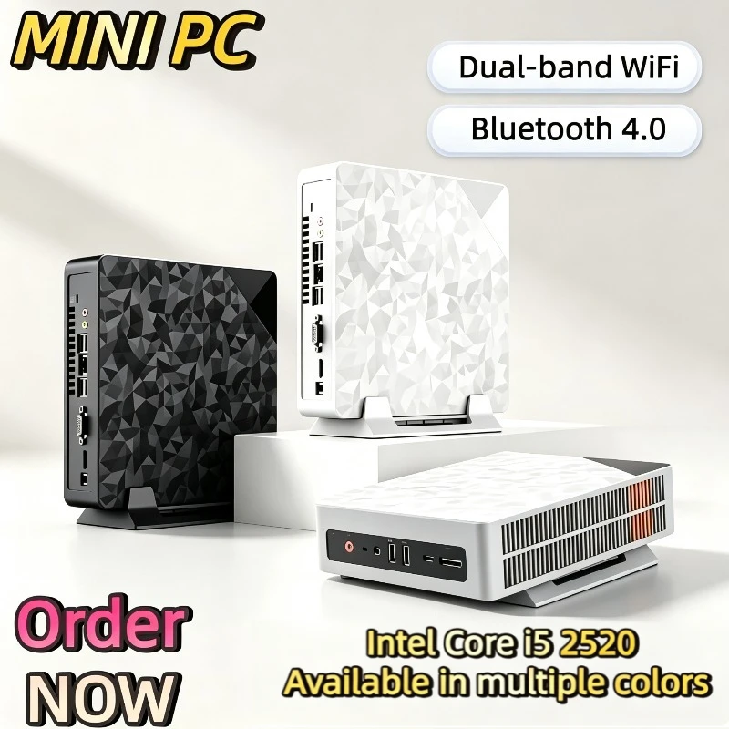New Mini PC Intel Core i5 2520 Compact Powerful, Dual-Band WiFi Bluetooth 4.0, USB 3.0, High-Speed Read/Write, for Home Office.