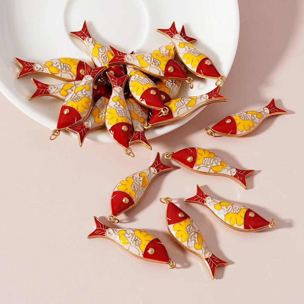 

8 pieces DIY Crafts Stainless Steel Metal Ocean Fish Charm Pandora Original Design for Key Chain Jewelry Making