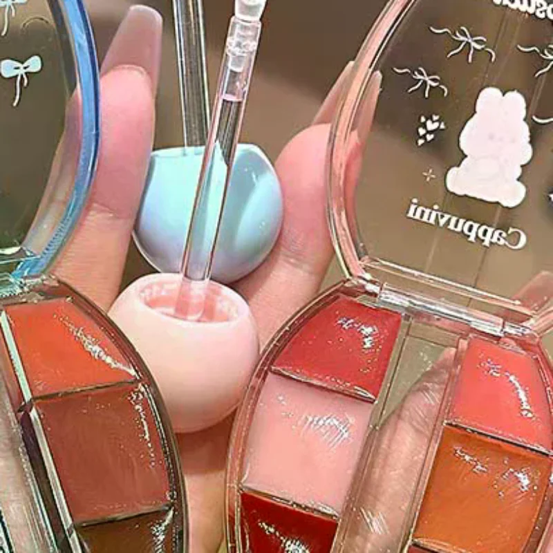 Cappuvini Sześć Kolorów Błyszczyk do Ust Wodny Nawilżający Łatwy w Aplikacji Makijaż Ust Trwały Efekt Makijażu