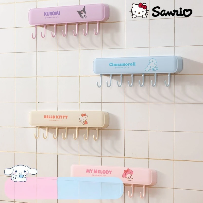 

MINISOSANRIO Hello Kitty Kuromi My Melody Cinnamoroll мультфильм многофункциональный крючок кухонный крючок стеллаж для хранения без перфорации сладости