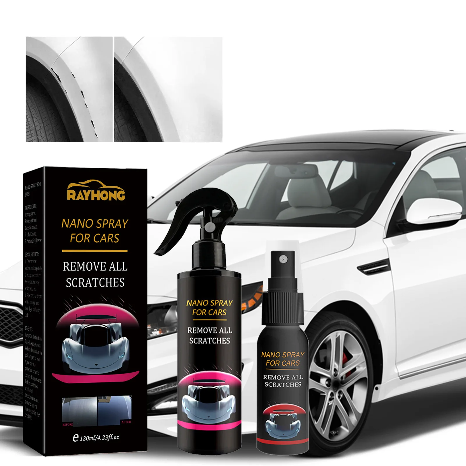 1-10PCS Car Nano Coating Spray Liquid Wax Polish Paint Sealant Water Repellent Protective Layer for Automotive Detailing Shine
