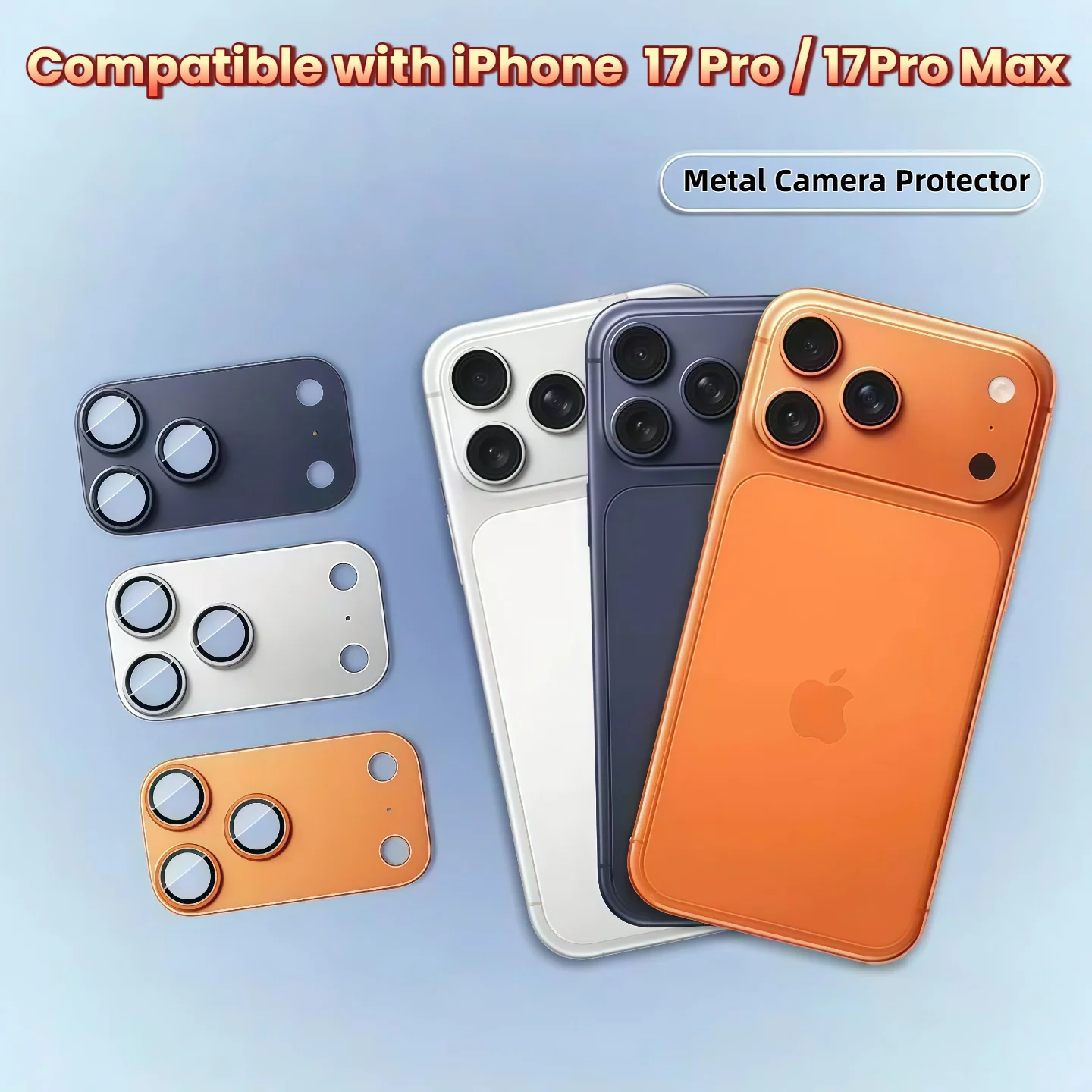 Protector de lente de metal todo en uno para Apple iPhone 17 Pro Max, película protectora de cámara de cobertura total para cámaras traseras iPhone 17 Pro