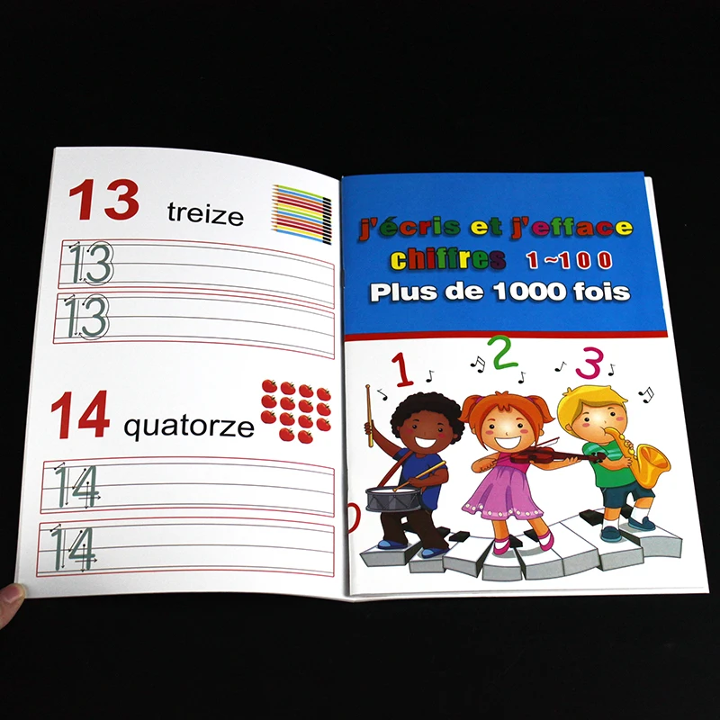 3-7 years kindergarten primary school learning French practicing numbers calligraphy practice books French handwriting books