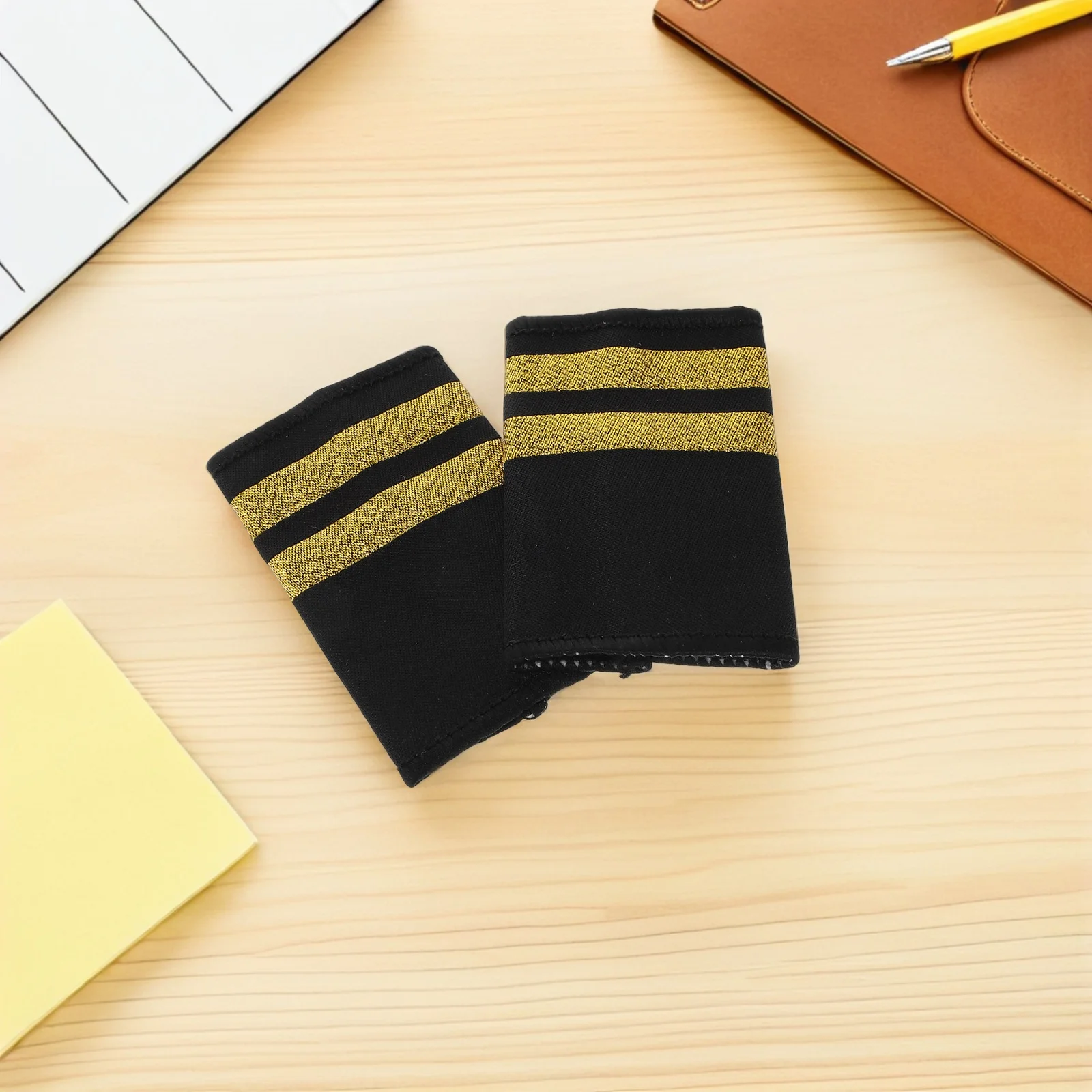 1 Pair Pilot Shoulder Boards Epaulets Two Bars Aviation Uniform Badge For Airline Captain Cosplay Costume Accessory