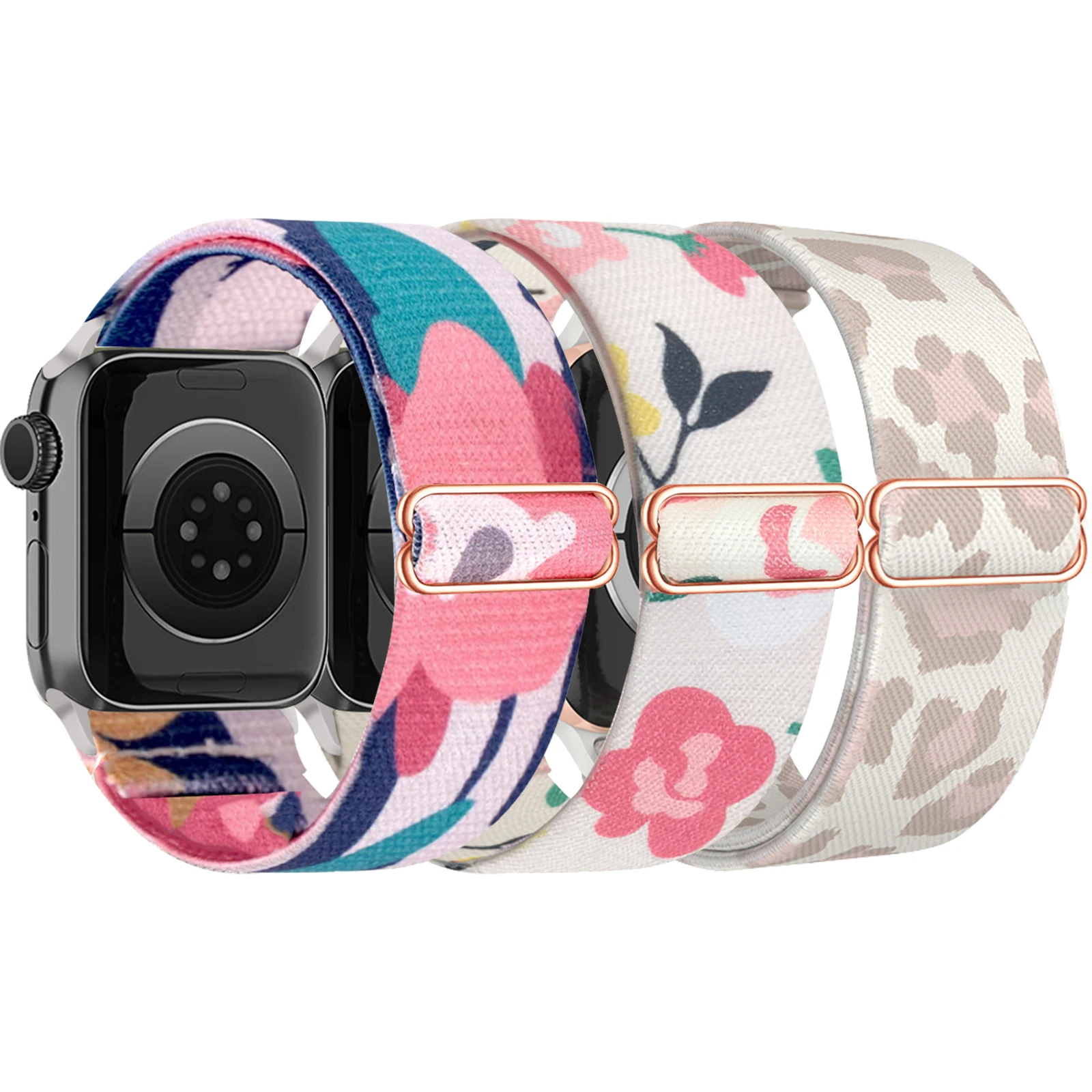 3Pcs Suitable For iWatch Band 49mm-42mm 41mm-38mm Small Buckle Combination Print Pattern Wristband iwatch Series 10 9 8 7 Ultra2