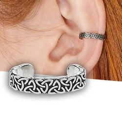 Celtic Shamrock Ear Clip No Piercing Ear Cuff for Non-pierced Wrap Earcuff Witchcraft Gift for He Simple Personalized Accessory