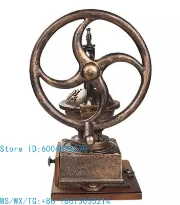 All-iron retro big rocker, hand-cranked coffee grinder, manual grinder, metal gear coffee machine for 10 people