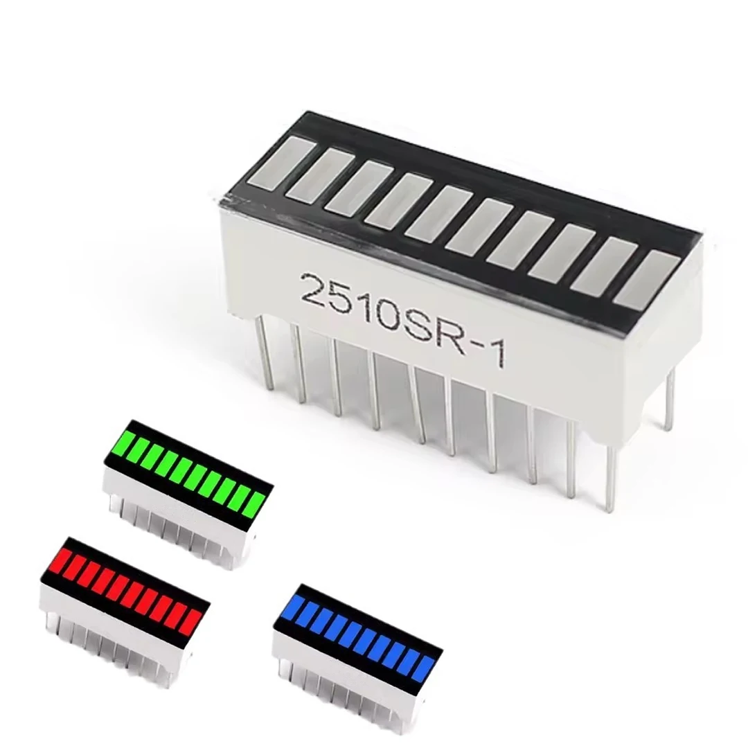 5/10 sztuk wyświetlacz LED Bargraph Light 10 segmentów czerwony niebieski żółty zielony pojedynczy kolor poziom baterii wykresek paskowych dla Arduino, DIY