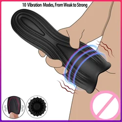 Male Glans Stimulate Massager 10 Modes Penis Delay Trainer Vibrator Rotate Masturbator Automatic Oral Climax Sex Sex Toy For Men