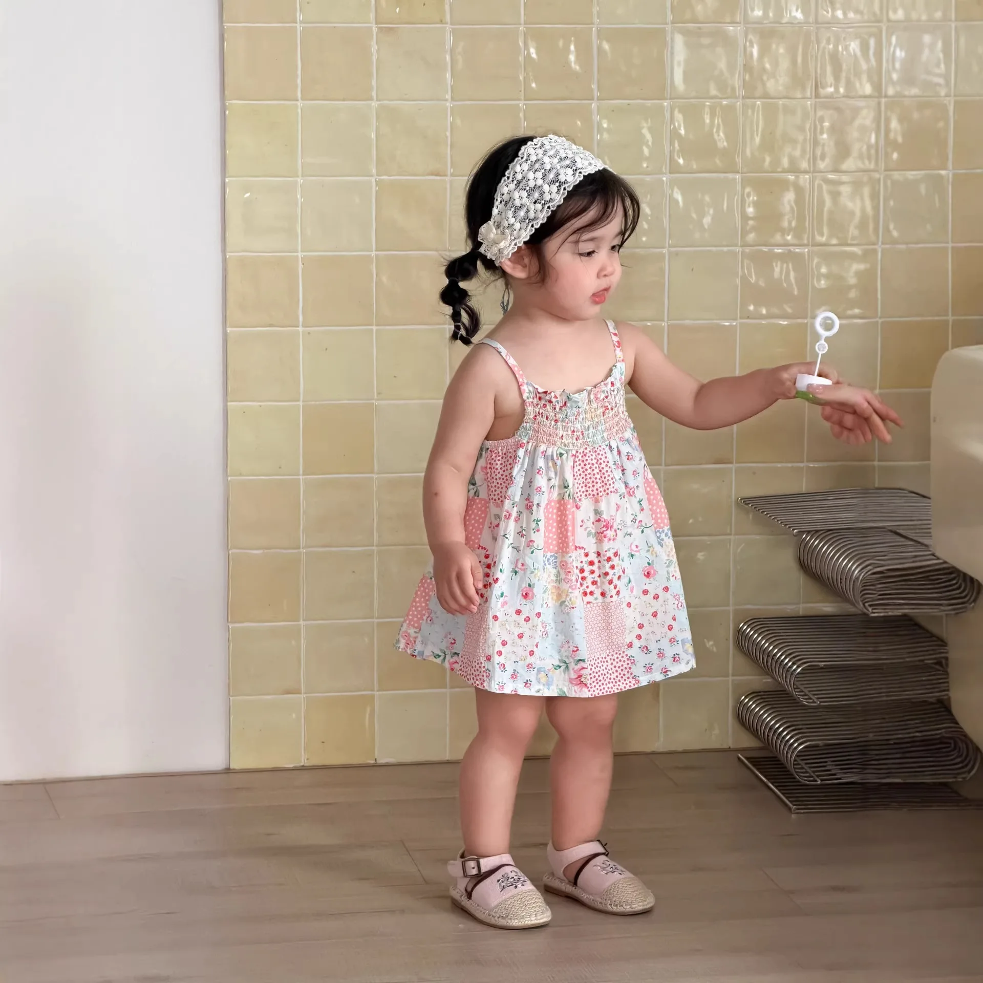 Girls' spaghetti strap dress summer thin 2026 new Korean version children's clothing baby clothes