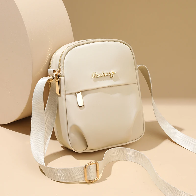 

Fashionable mini lightweight mobile phone bag, simple and versatile nylon fabric handbag, women's casual crossbody bag