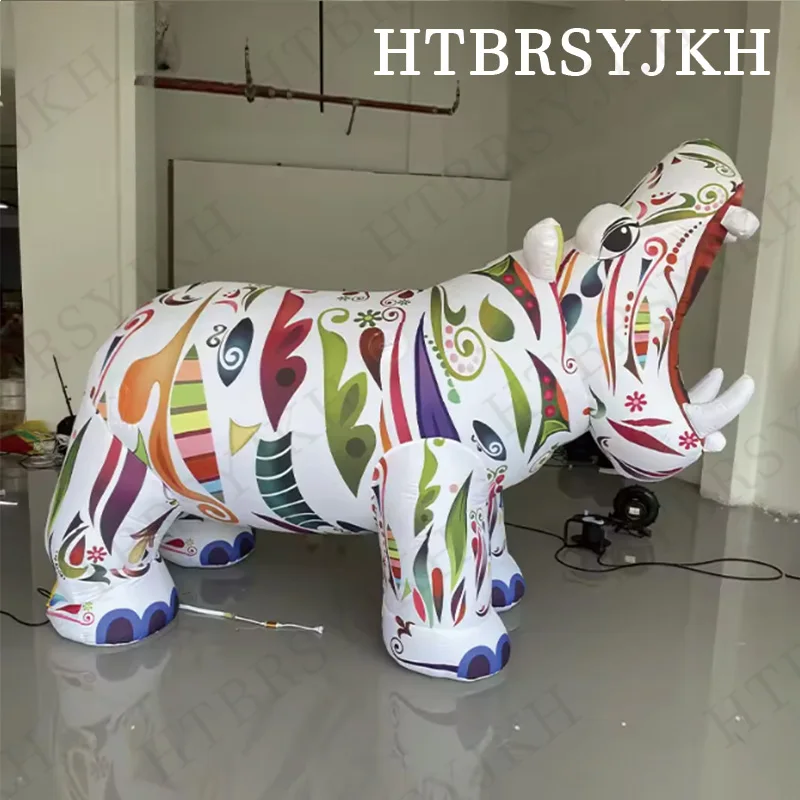 Inflatable color hippo air model animal air model shopping mall square outdoor decorative props