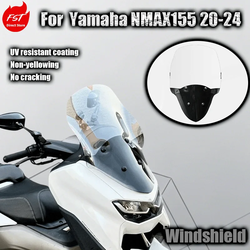 For 20-24cm Yamaha NMAX155 windshield modification N-MAX155 windshield accessories transparent and thickened