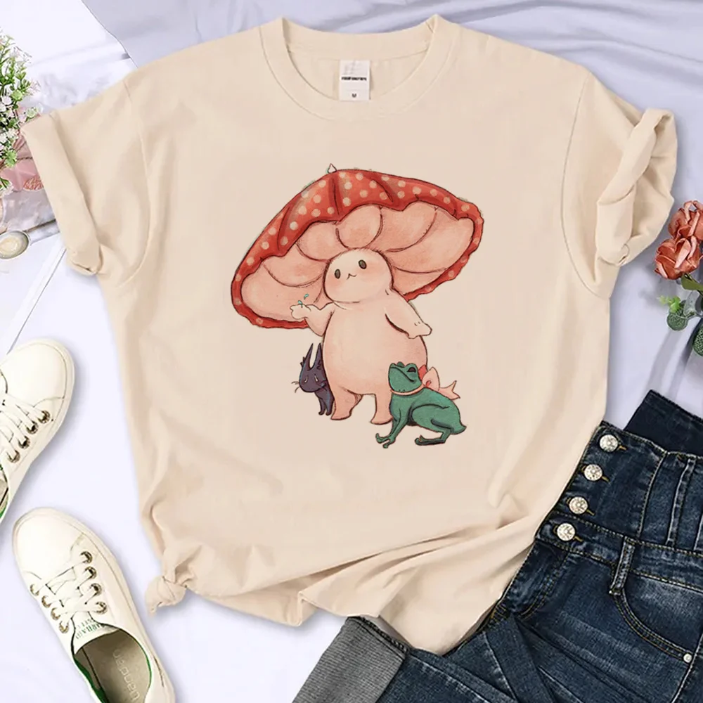 Cottagecore Mushroom tshirt women Japanese top female harajuku clothing