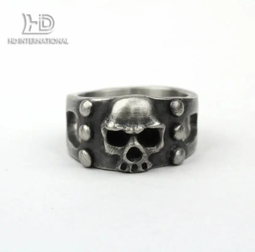 

925 silver Skull ring, rivet skull ring, unique skull ring, brass handmade jewelry