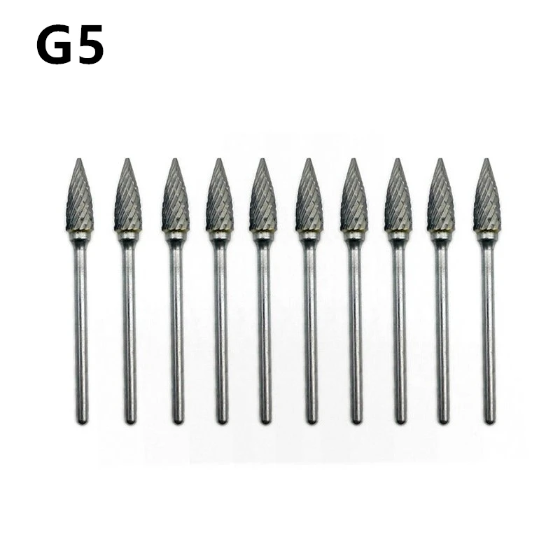 

10pcs/set Dentist Tools Polisher Drills Tungsten Steel Carbide Burs 2.35mm Shank Polishing Burs Nail Drill Bits G5