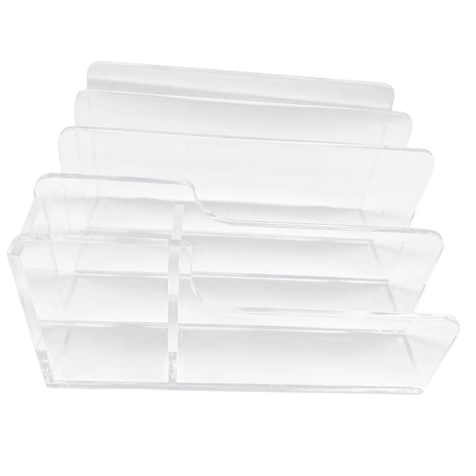 Acrylic File Organizer 4 Sections Gift File Sorter for Document Books Letter