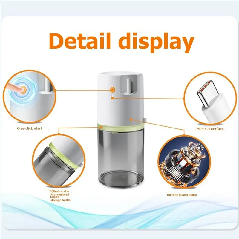 B06B-Upgraded Handheld Electric Suction Device 300Ml 3 Levels 5 L/Min For Oral Cleaning, Suctioning Residual Fluid Green