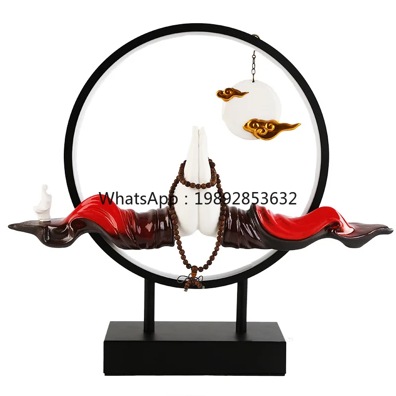 LYY Office Desktop Entrance Zen Buddha Hand Ornament Creative New Chinese Style TV Cabinet Living Room Ceramic Home Decoration