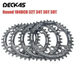 DECKAS-104BCD Bicicleta Narrow Wide Chainring, MTB Mountain Bike Crankset, Peças da placa do dente para M615, M785, M820, 32 T, 34 T, 36 T, 38T