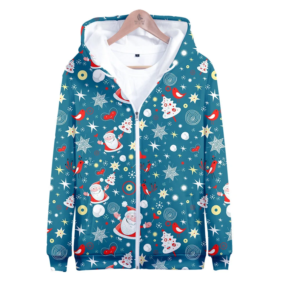 2023 Herfst/Winter Trui Kersttrui Kerstmuts Saint Sneeuwpop Trui Digitale Print Hoodie Trui