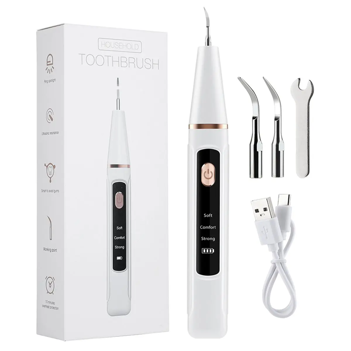 update. Electric Ultrasonic Teeth Tartar Cleaner Dental Scaler - Teeth Whitening Stain & Plaque Removal Tool for Oral Care