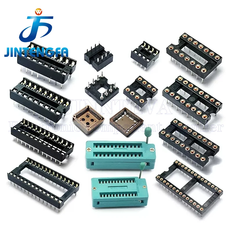 DIP 6P 8Pin 14Pin 16Pin 18P 20P 24P 28P 32P 40Pin PLCC32 /44 IC Lock Seat Socket Test IC Sockets Solder Type Connector Chip Base