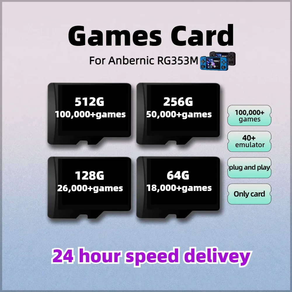 

TF Retro Game Card For Anbernic RG353M Memory PS1 PSP SEGA N64 NDS FBNEO GBA GBC GB SFC SMC MSX PCE 512G