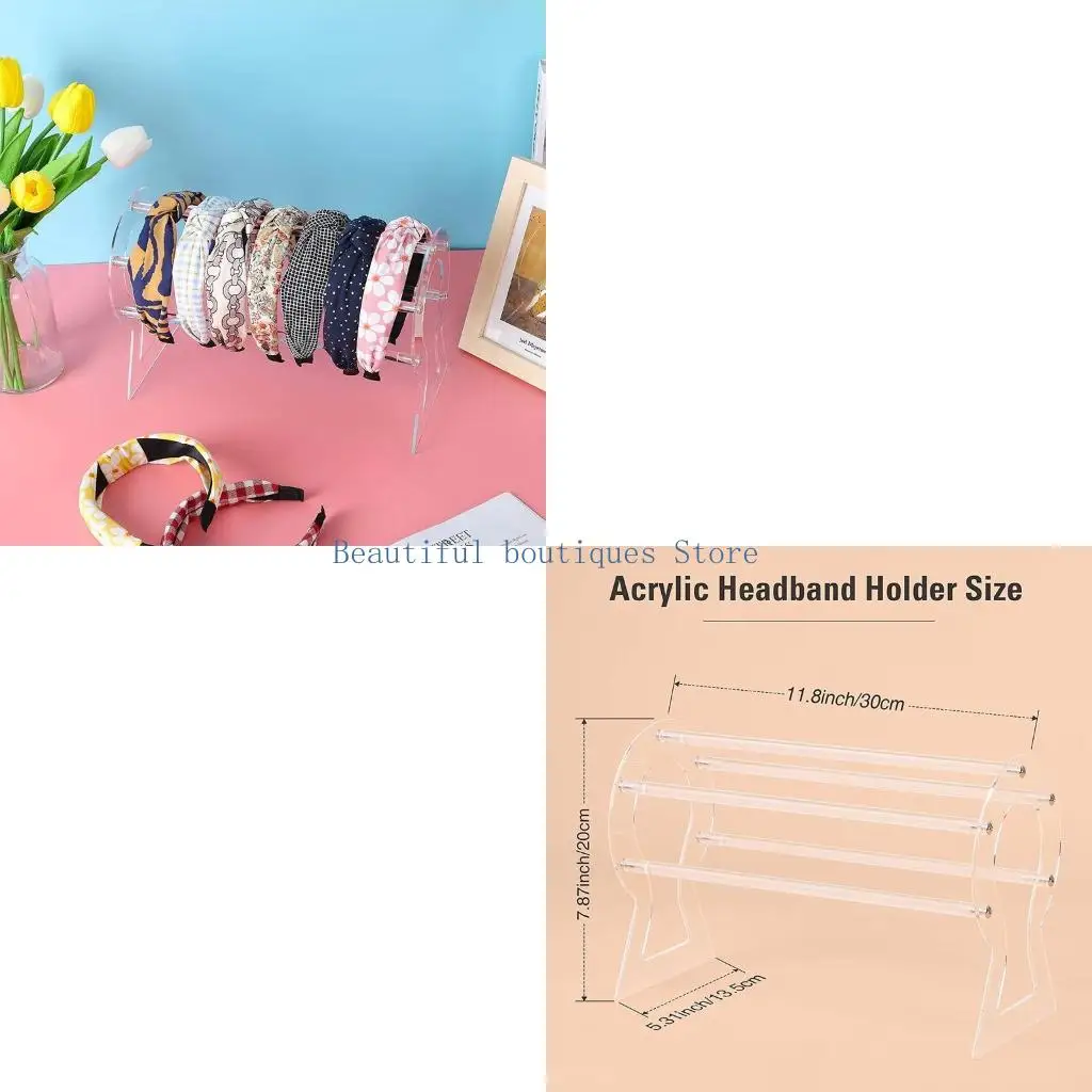 

U4LF держатель для повязки на голову прозрачный акриловый органайзер для ювелирных изделий для женщин подарки для